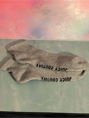Juicy Couture Gray Logo Crew Socks — Double Logo